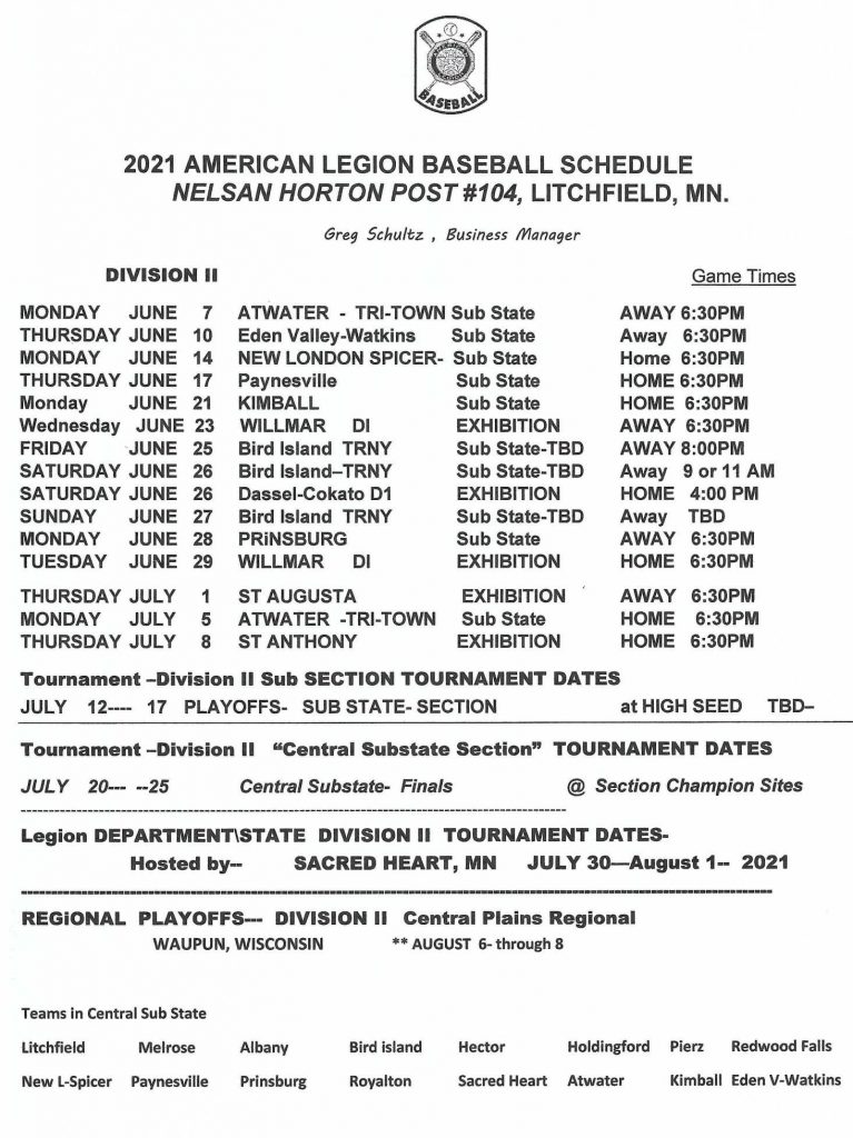 Legion Baseball – Litchfield Blues